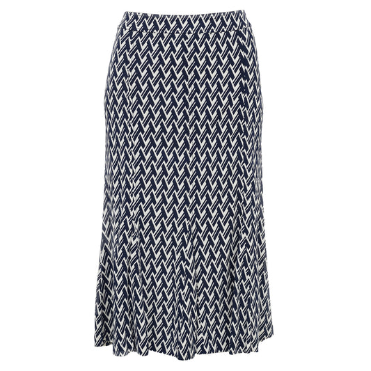 Saia Tory Burch Estampada Azul e Branco Tam P BR