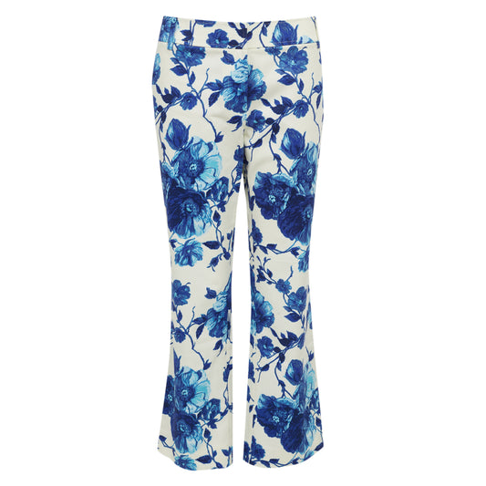 Calça Tory Burch Estampa Floral Azul Tam 40 Br