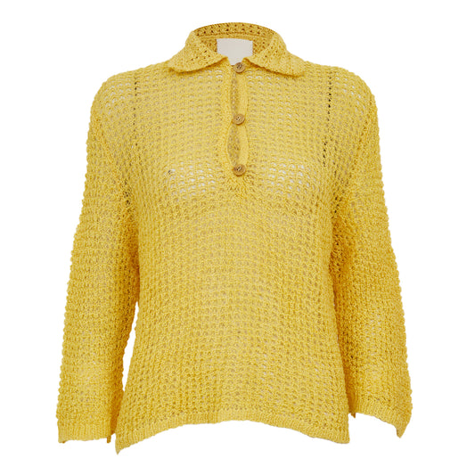 Blusa Paula Raia Amarela Bordada Tam P Br