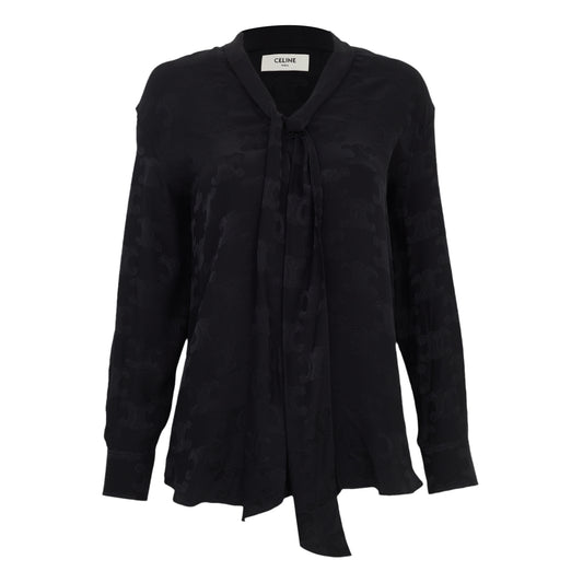 Camisa Celine Estampada Preta Tam 34 Br