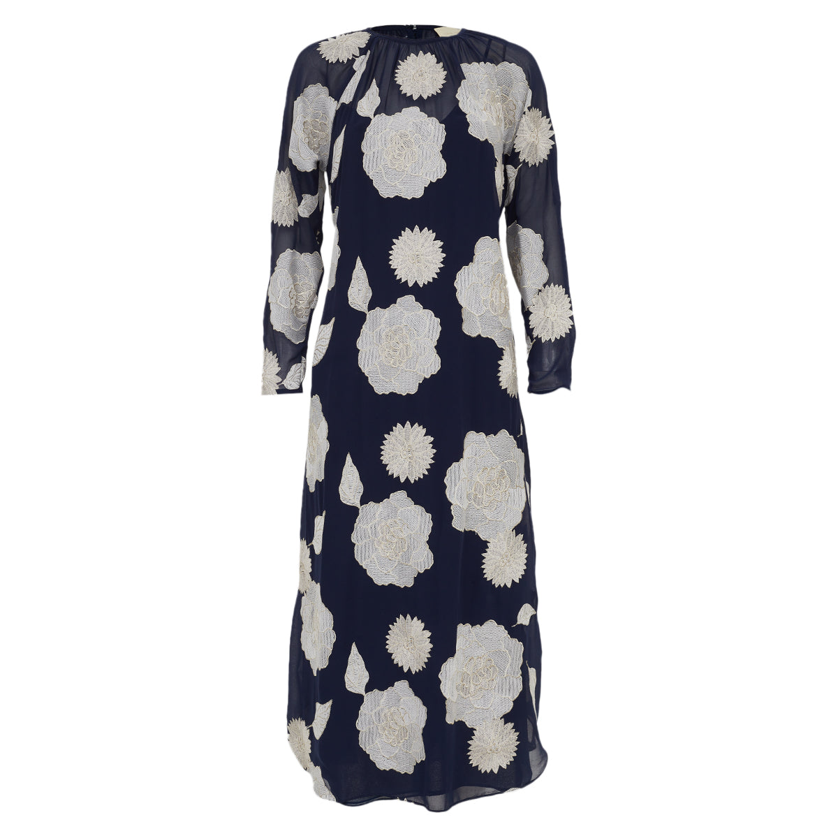 Vestido Cris Barros Elissa Azul e Bege Tam 36 Br