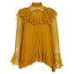 Blusa Chloe Seda Amarelo Mostarda Tam 34 Br