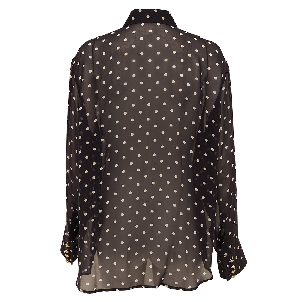 Camisa Balmain Poá Preta Tam. 42 Br