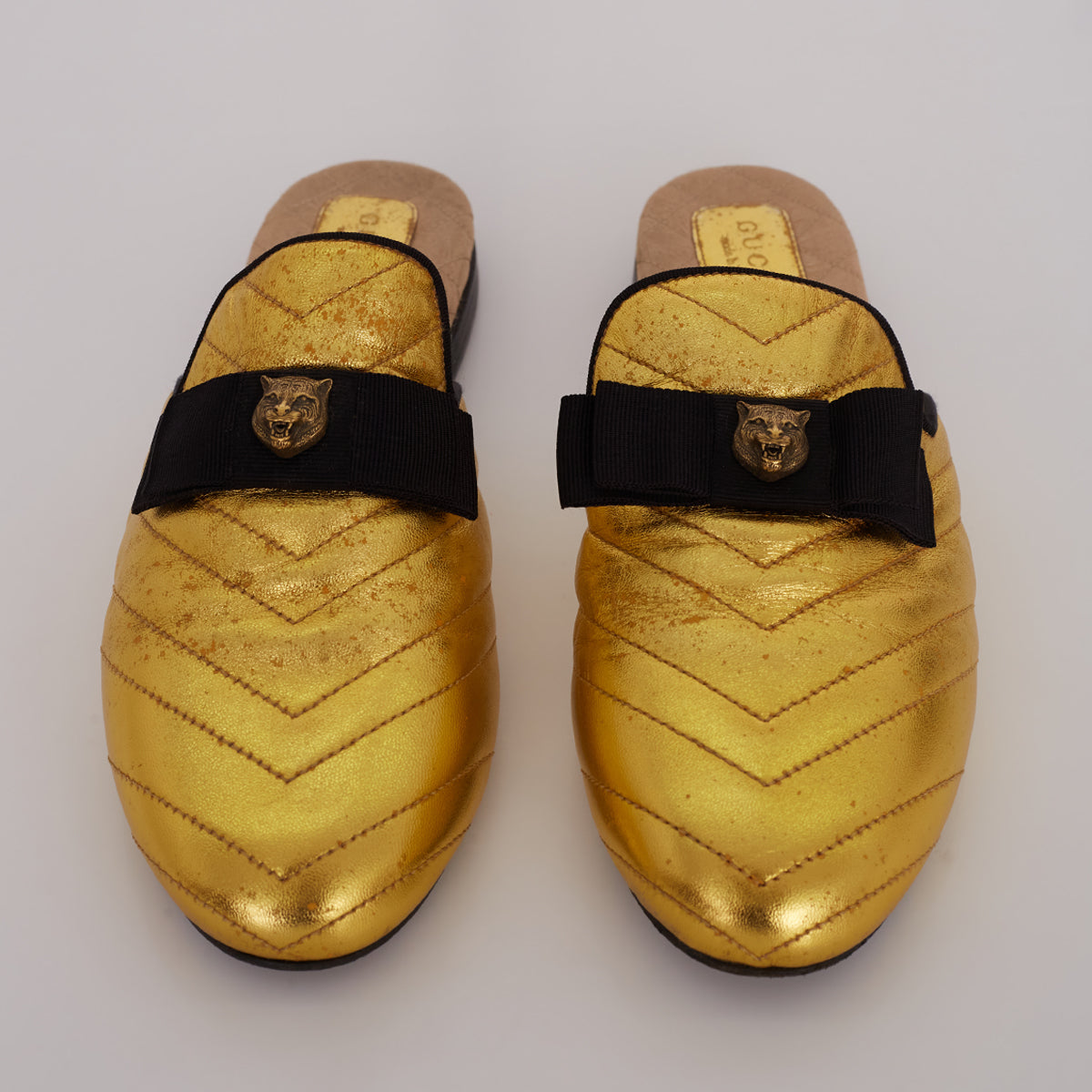 Mule Gucci Dourado Tam. 35 Br