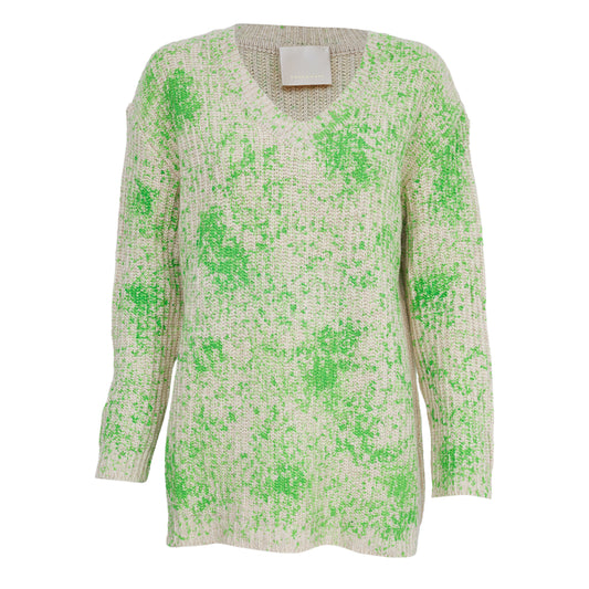 Tricot Paula Raia Bege e Verde Tam P Br