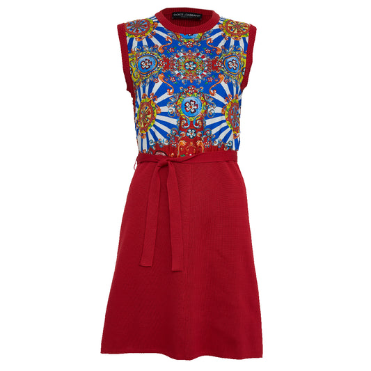Vestido Dolce & Gabbana Vermelho Estampado Tam 40 Br