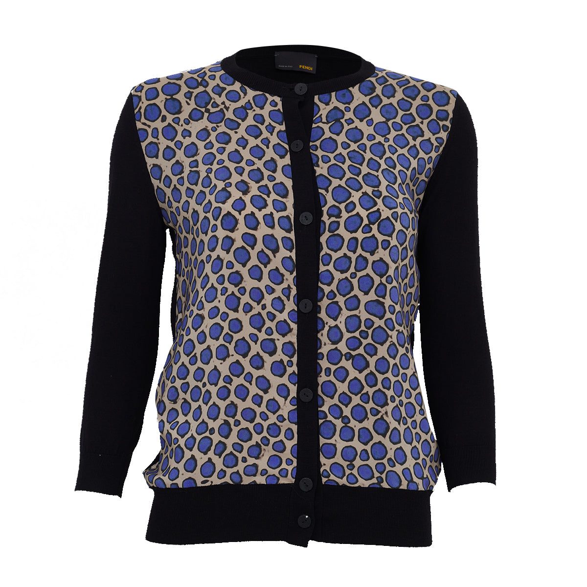 Cardigan Fendi Estampa Bolinha Azul Tam 36 Br
