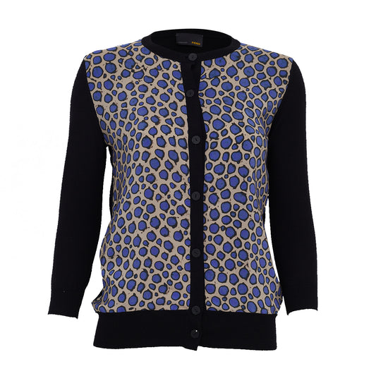 Cardigan Fendi Estampa Bolinha Azul Tam 36 Br