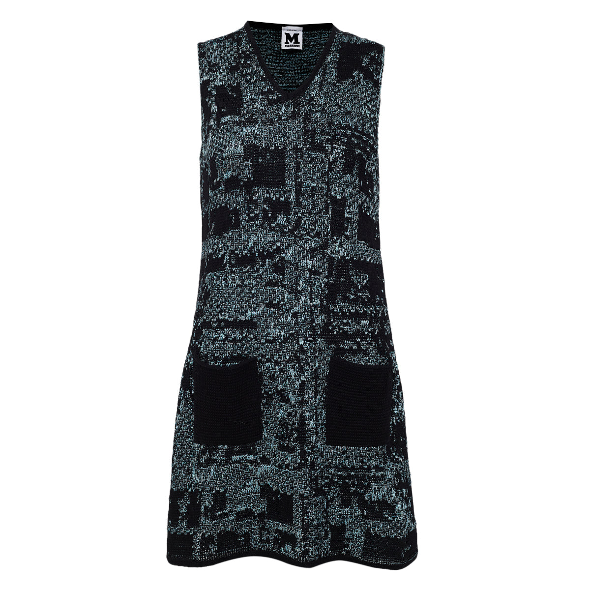 Vestido Missoni Bordado Azul e Preto Tam 34 Br