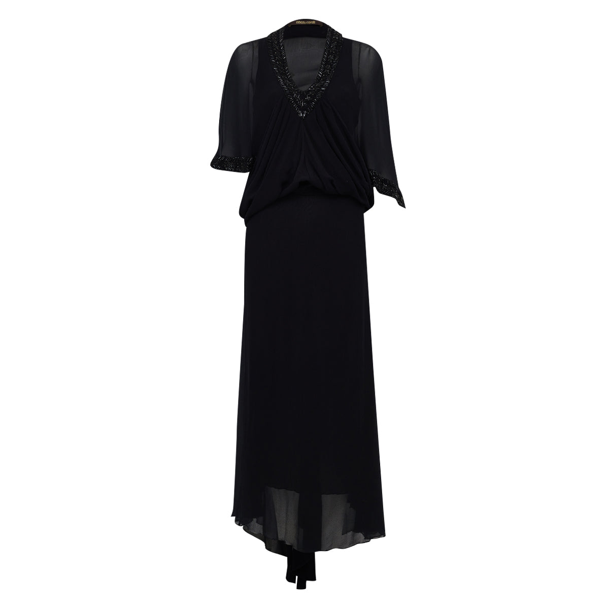 Vestido Roberto Cavalli Preto Com Pedrinhas Tam 36 Br