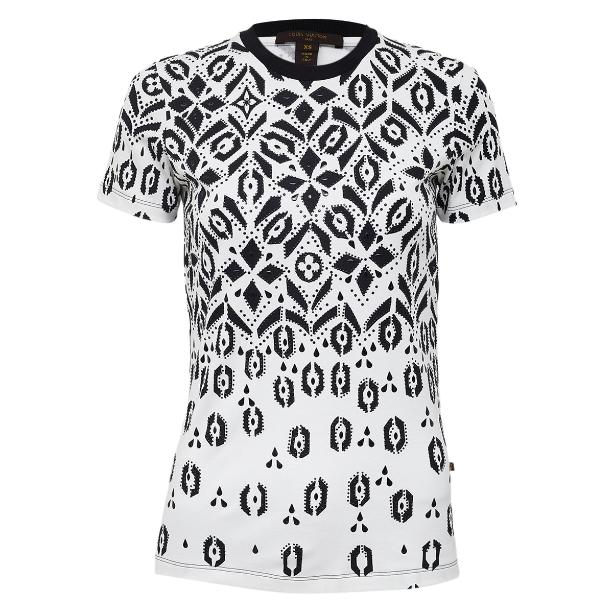 Blusa Louis Vuitton Estampa e Pedraria Preto Tam PP BR