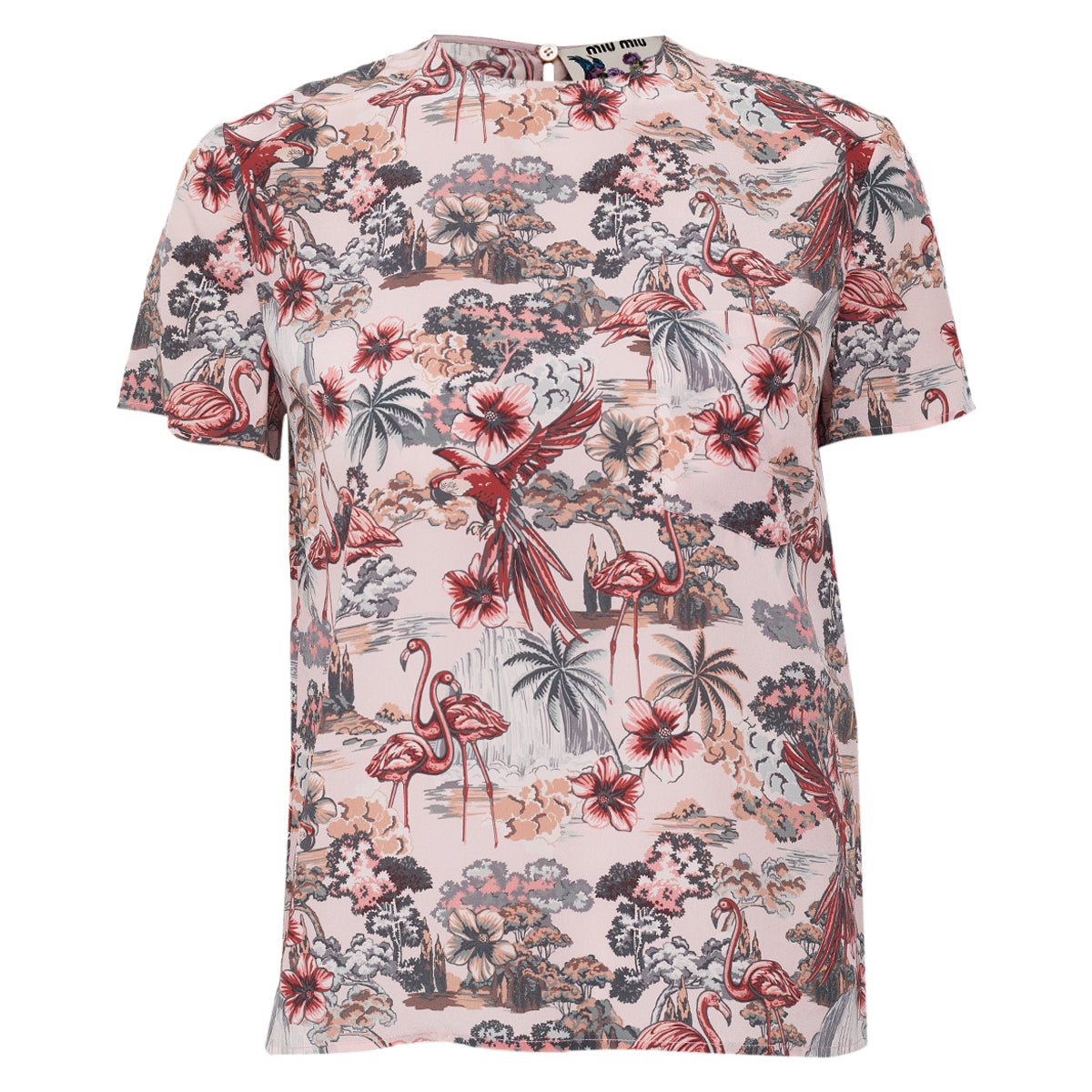 Conjunto Miu Miu Estampa Flamingo e Arara Tam 38/34 Br