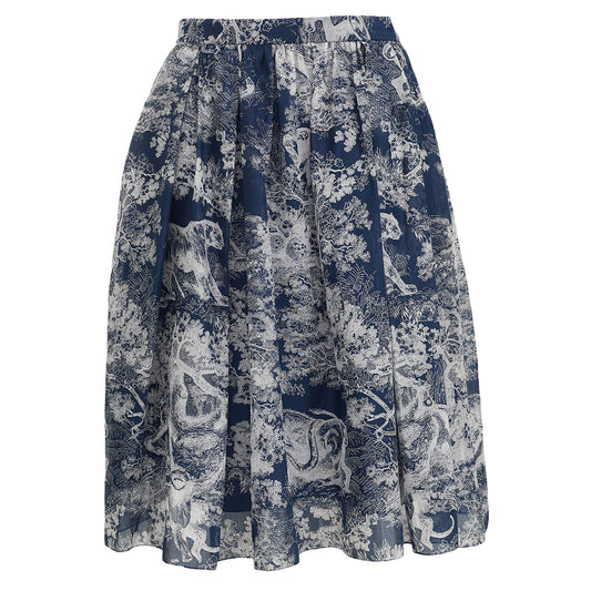 Saia Dior Estampada Azul Tam 36 Br
