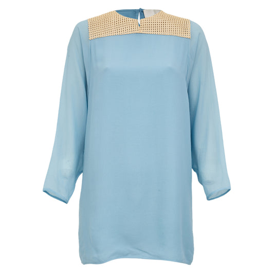 Conjunto Paula Raia Azul e Bege Tam 36 Br