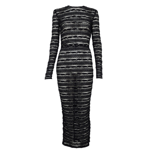 Vestido Dolce  & Gabbana Renda Preto Tam. PP/P Br