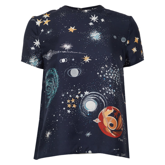 Blusa Valentino Planetas Azul Tam PP BR
