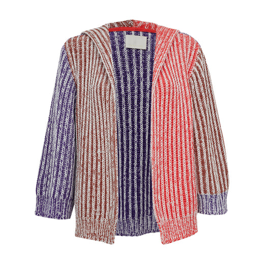 Casaco Paula Raia Tricot Roxo e Terracota Tam P Br