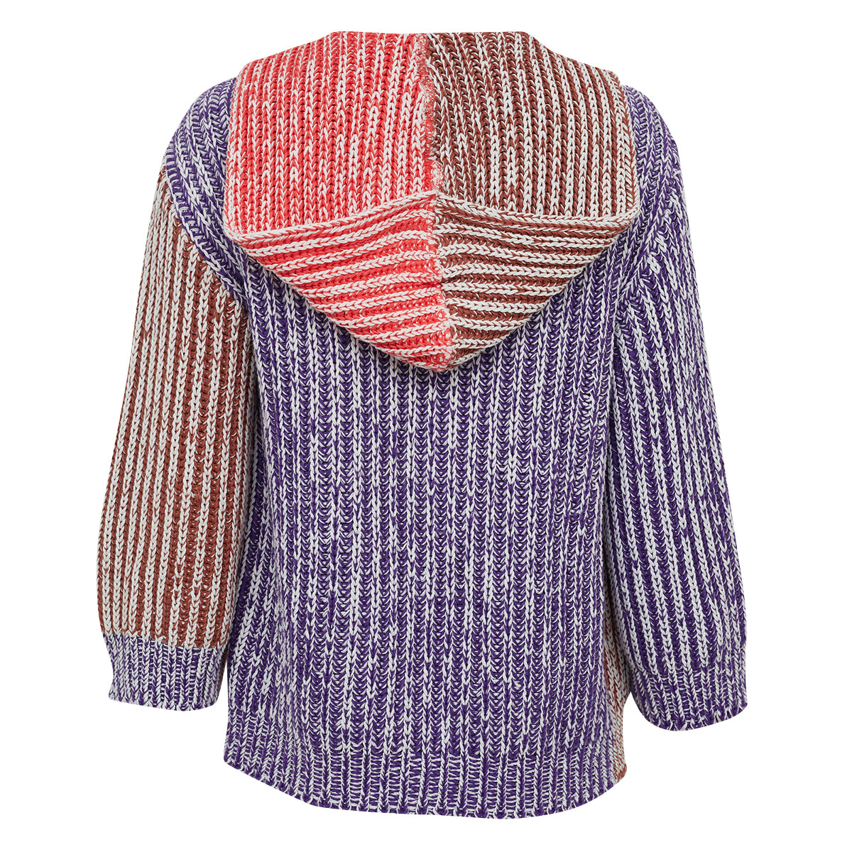 Casaco Paula Raia Tricot Roxo e Terracota Tam P Br