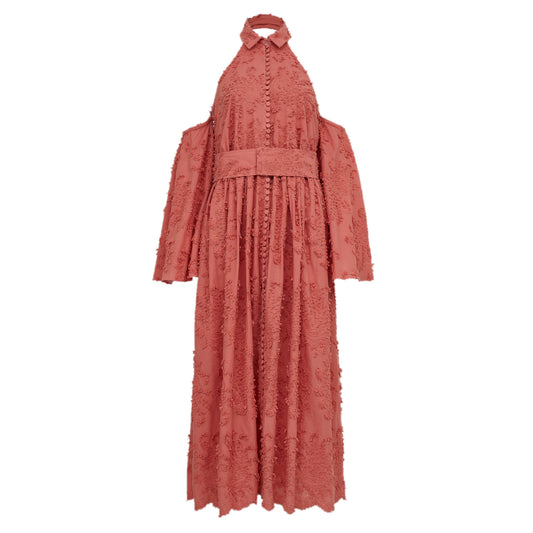 Vestido Paula Raia Bordado Rosa Tam 38 Br