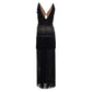 Vestido Herve Leger Preto Com Franjas Tam P BR