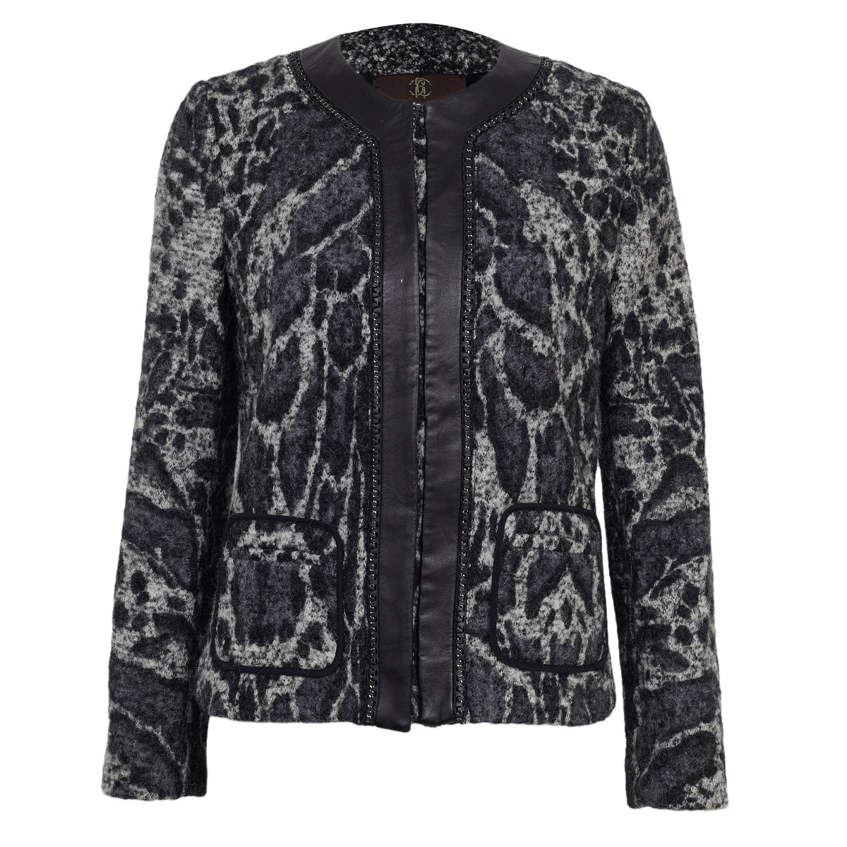 Casaco Roberto Cavalli Preto e Cinza Tam 42 Br