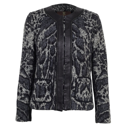 Casaco Roberto Cavalli Preto e Cinza Tam 42 Br