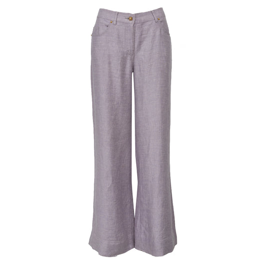Calça Roberto Cavalli Linho Lilás Tam 42 Br