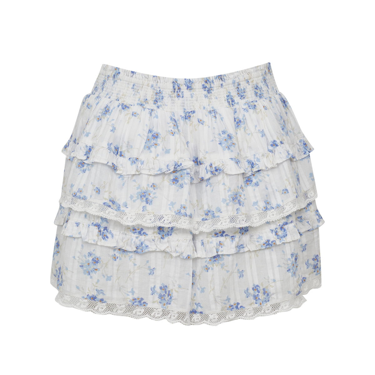Saia LoveShackFancy Infantil Branca Floral Tam. 14 Anos