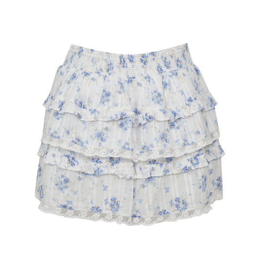 Saia LoveShackFancy Infantil Branca Floral Tam. 14 Anos