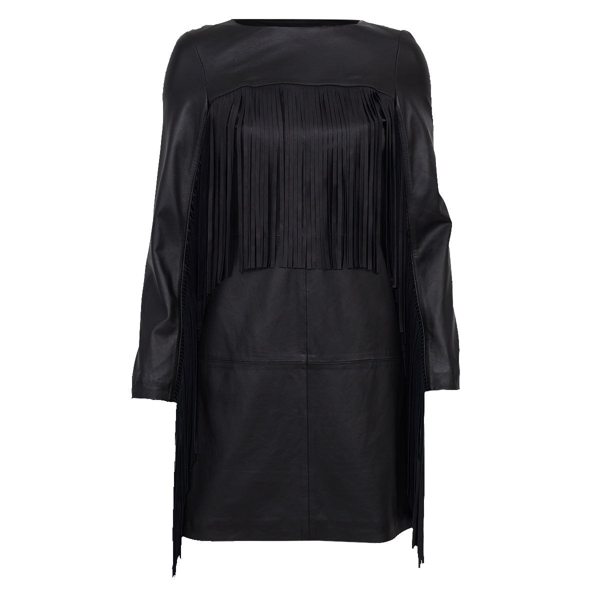 Vestido Adriana Degreas Preto de Couro Tam 38 Br