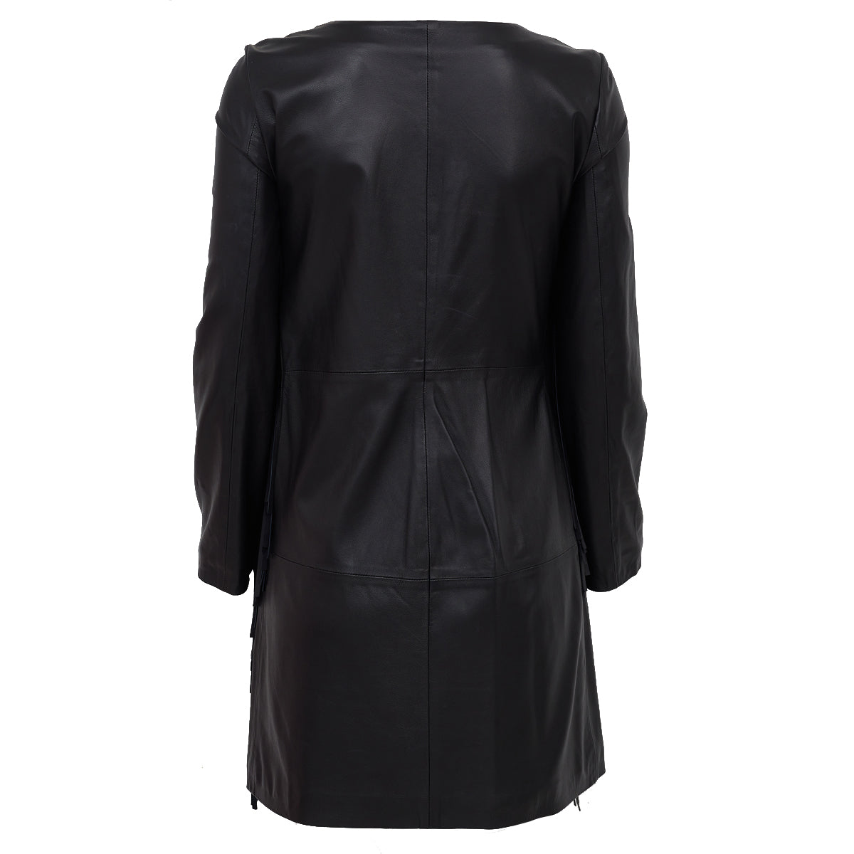 Vestido Adriana Degreas Preto de Couro Tam 38 Br