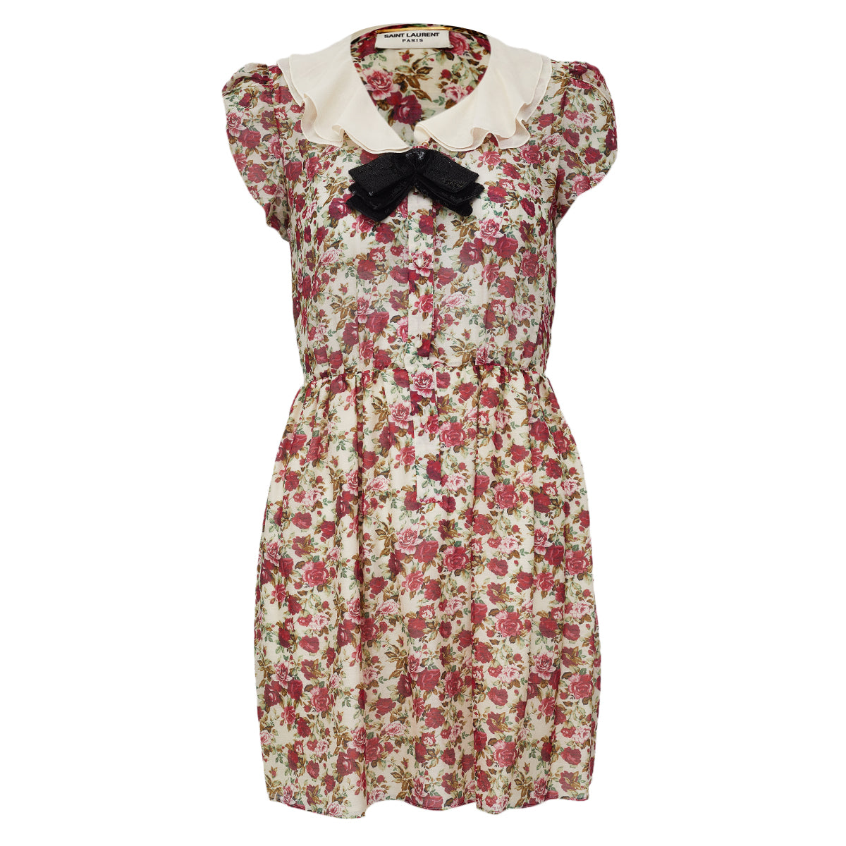 Vestido Saint Laurent Estampa Florida Tam 34 Br