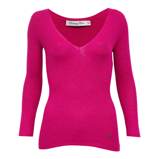 Blusa Dior Manga Longa Rosa Tam 36 Br