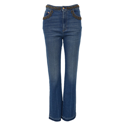 Calça Valentino Azul Tam. 36 Br