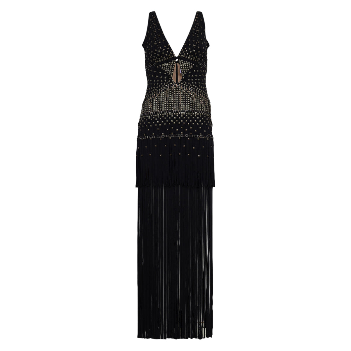 Vestido Herve Leger Preto Com Franjas Tam P BR