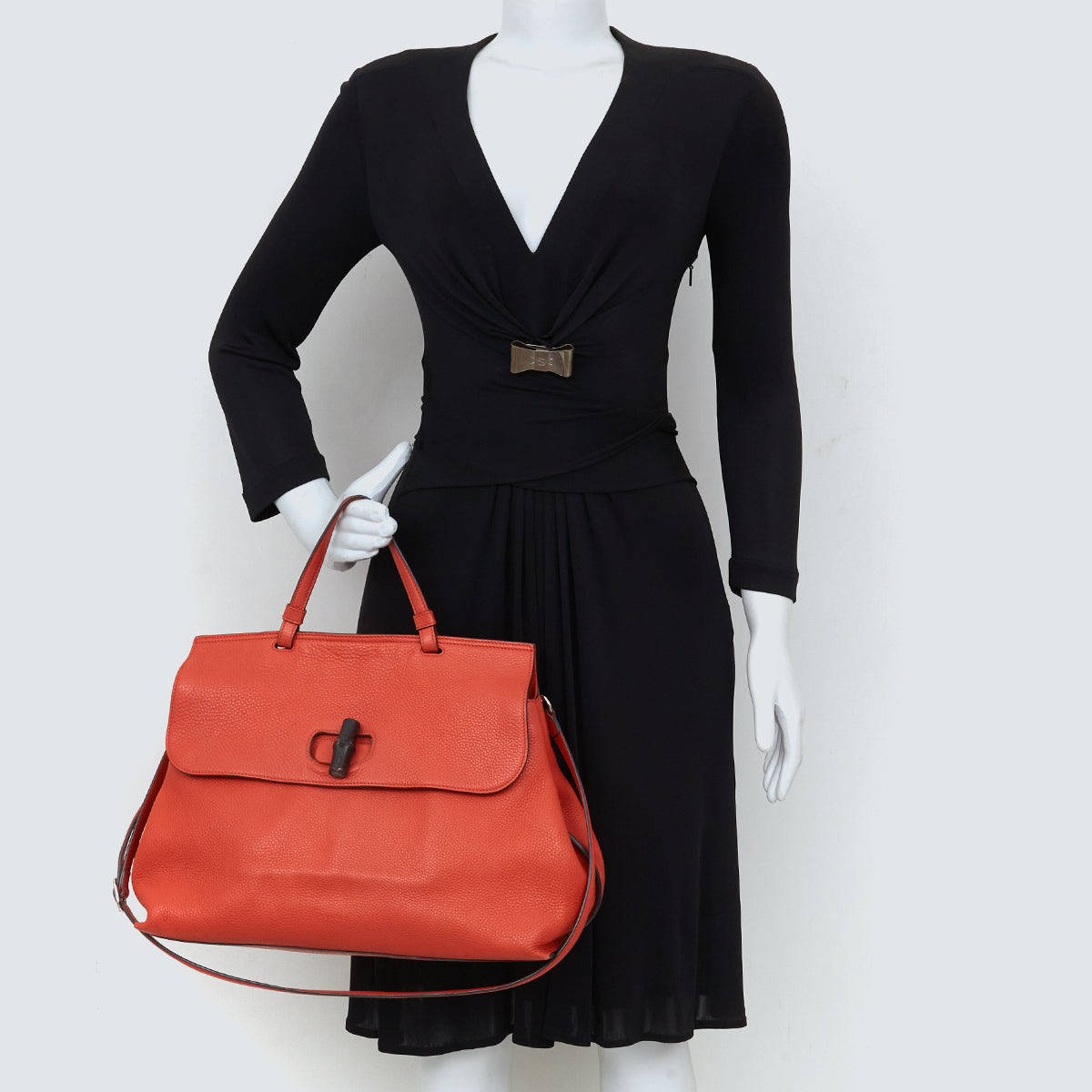 Bolsa Gucci Bamboo Daily Laranja