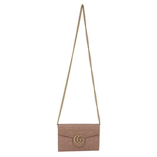 Bolsa Gucci Matelasse Mini Pearly GG Marmont Nude