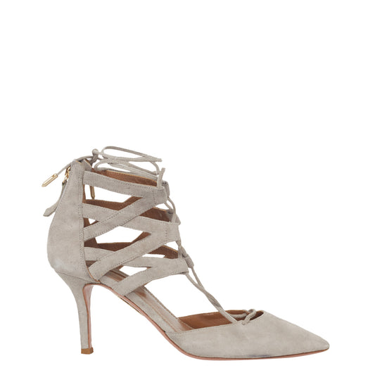 Sandália Aquazzura Cinza Camurça Tam. 34,5 BR