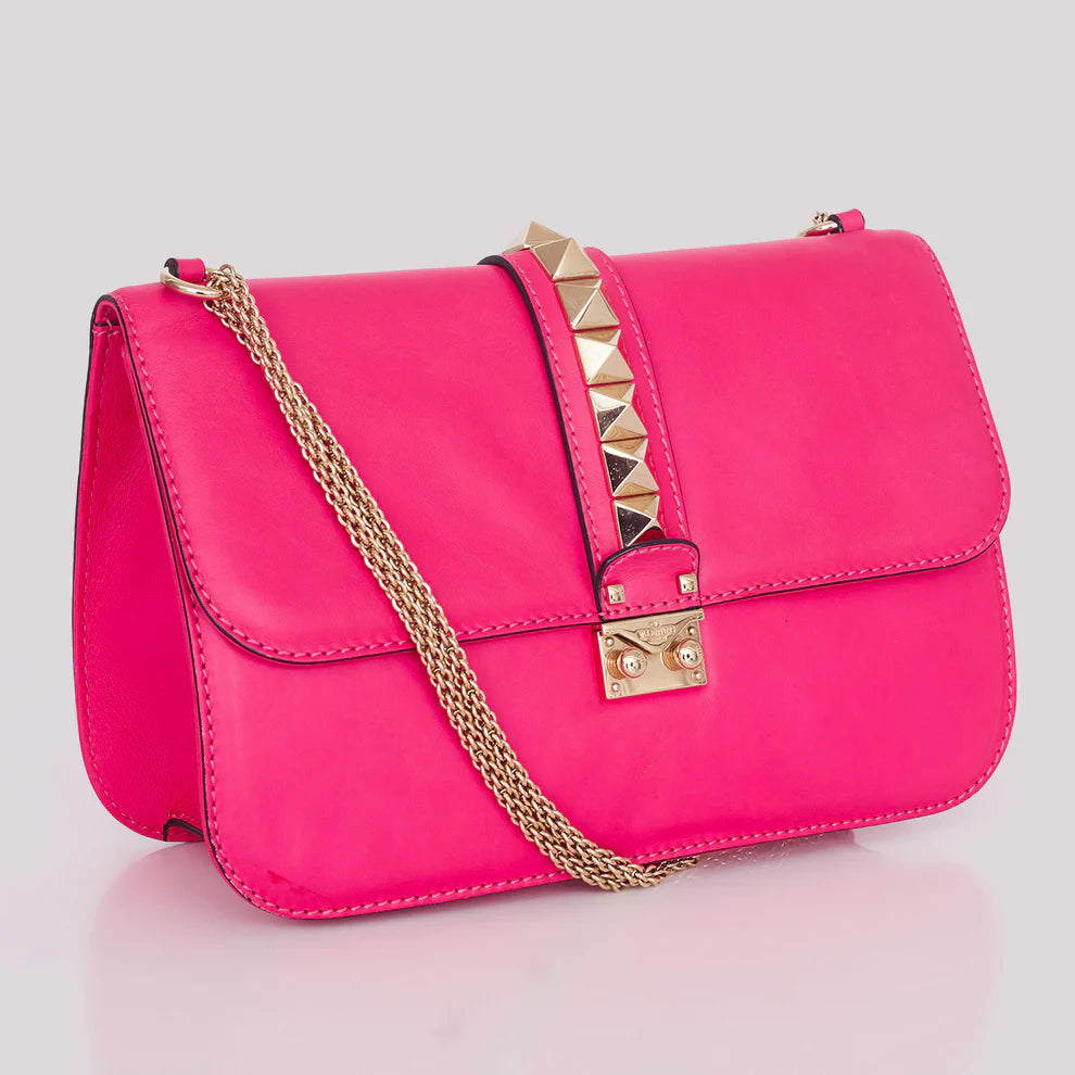 Bolsa Valentino Glam Lock Rosa