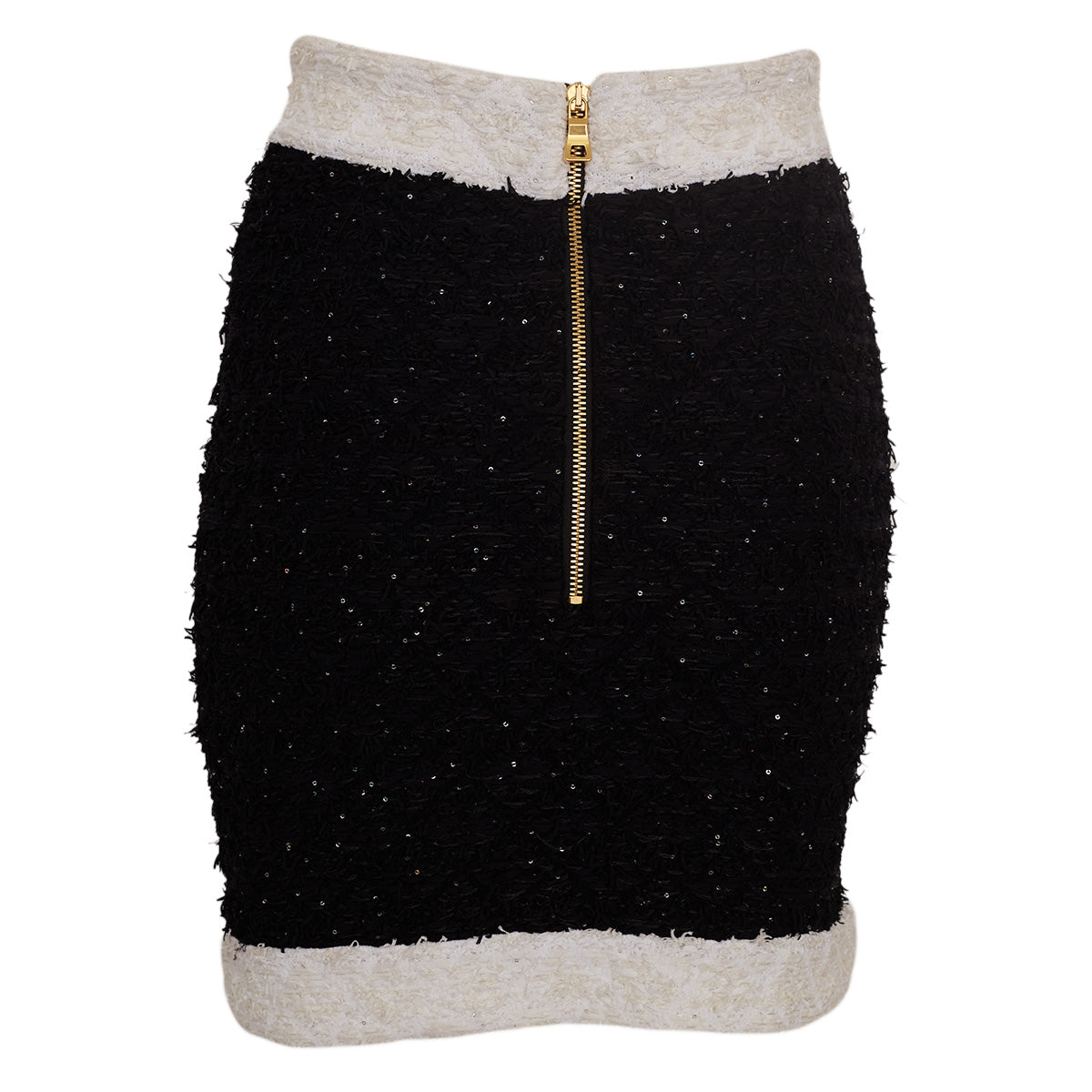 Saia Balmain Preta e Branca Tam. 36 Br