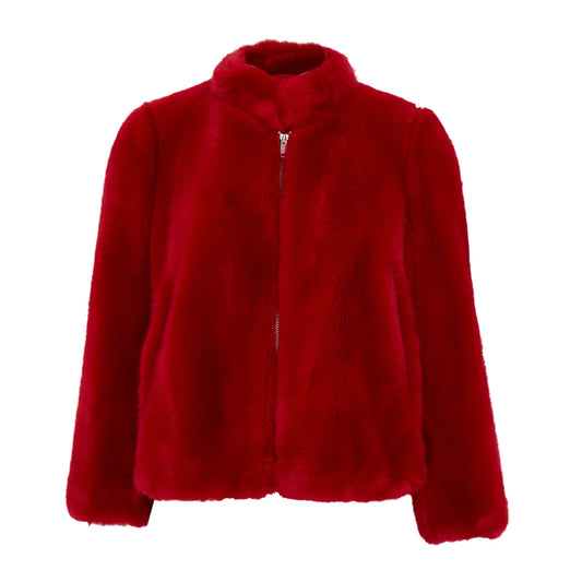 Casaco Trf Outerwear Vermelho Com Pelos Tam. 36 Br