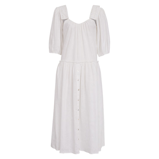 Vestido Paula Raia Branco Midi Tam. 36 Br