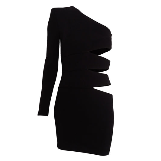 Vestido Balmain Preto Recortado Tam. P Br