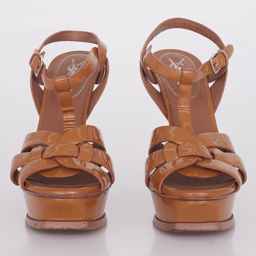 Sandália Saint Laurent Tribute Caramelo Tam. 39 BR