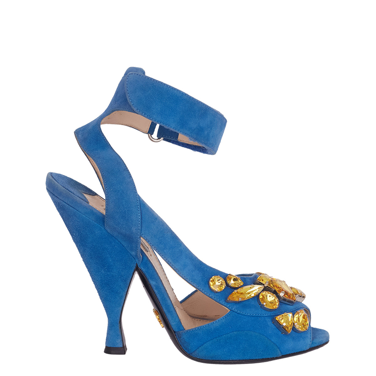 Sandália Prada Azul com Pedrarias Tam. 38 Br