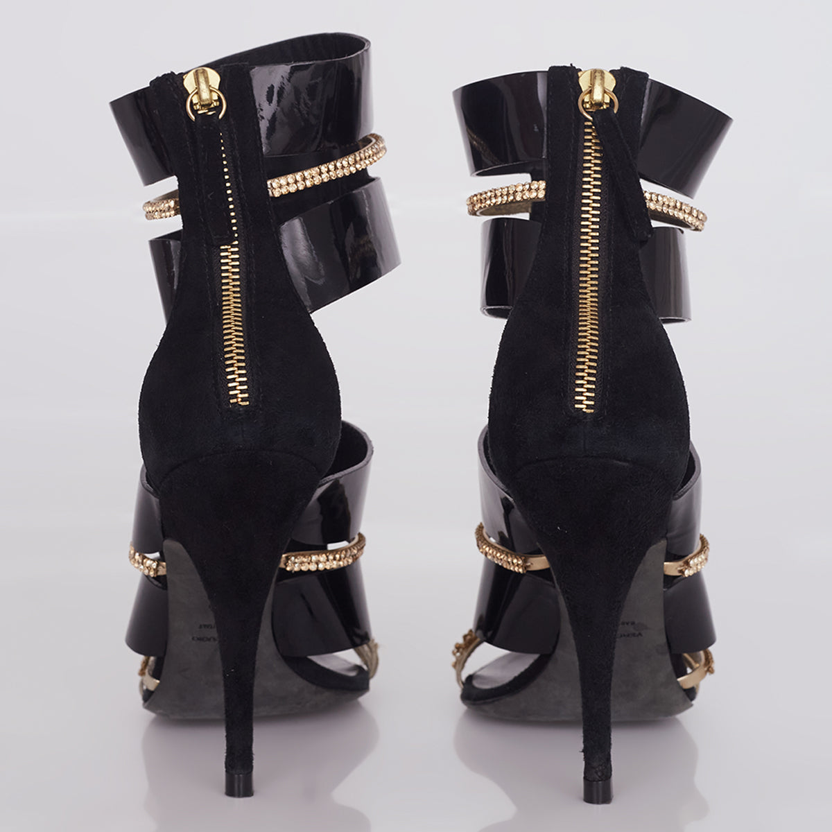 Sandália Balmain Preta com Strass Tam. 35,5 Br