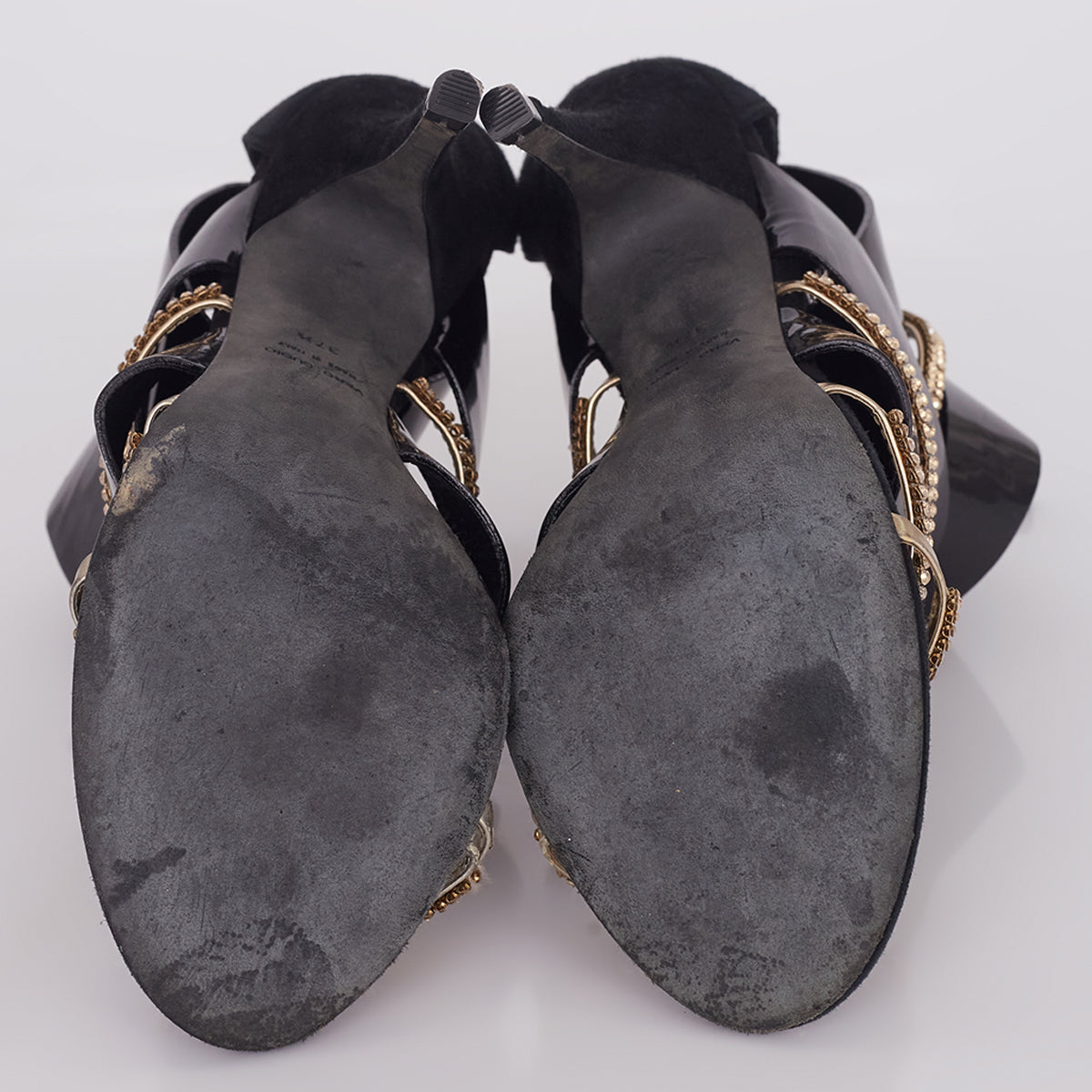 Sandália Balmain Preta com Strass Tam. 35,5 Br