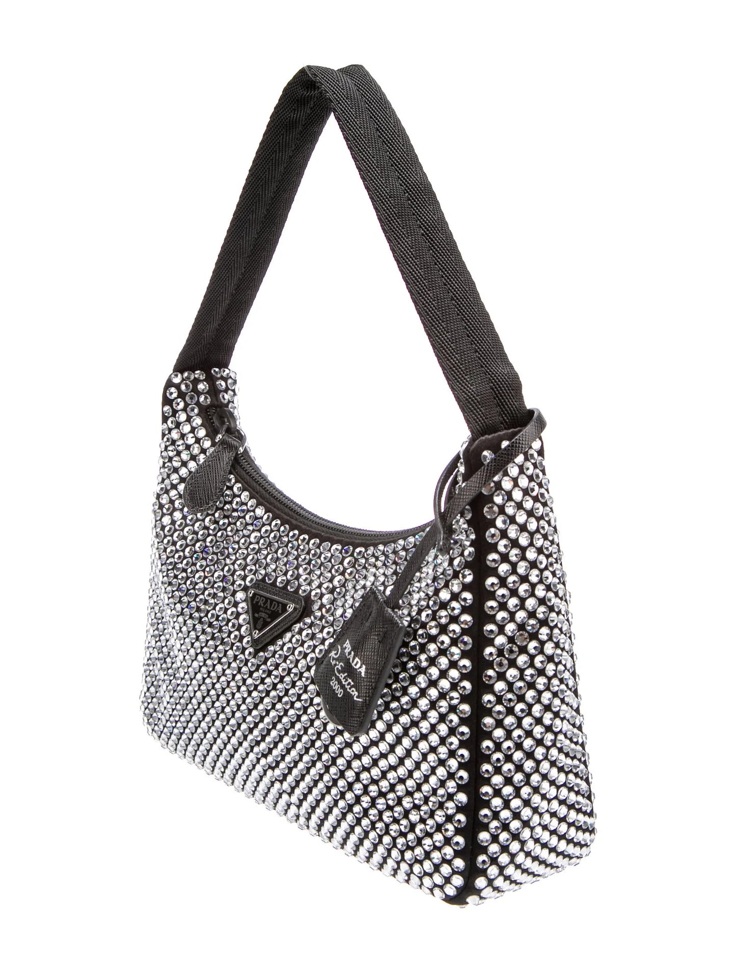 Bolsa Prada Re- Edition 2000 Com Cristais Preta