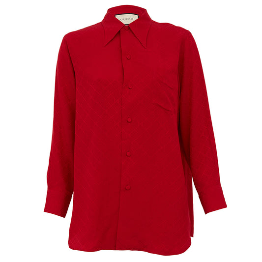 Camisa Gucci monograma GG em vermelho TAM. 46 BR