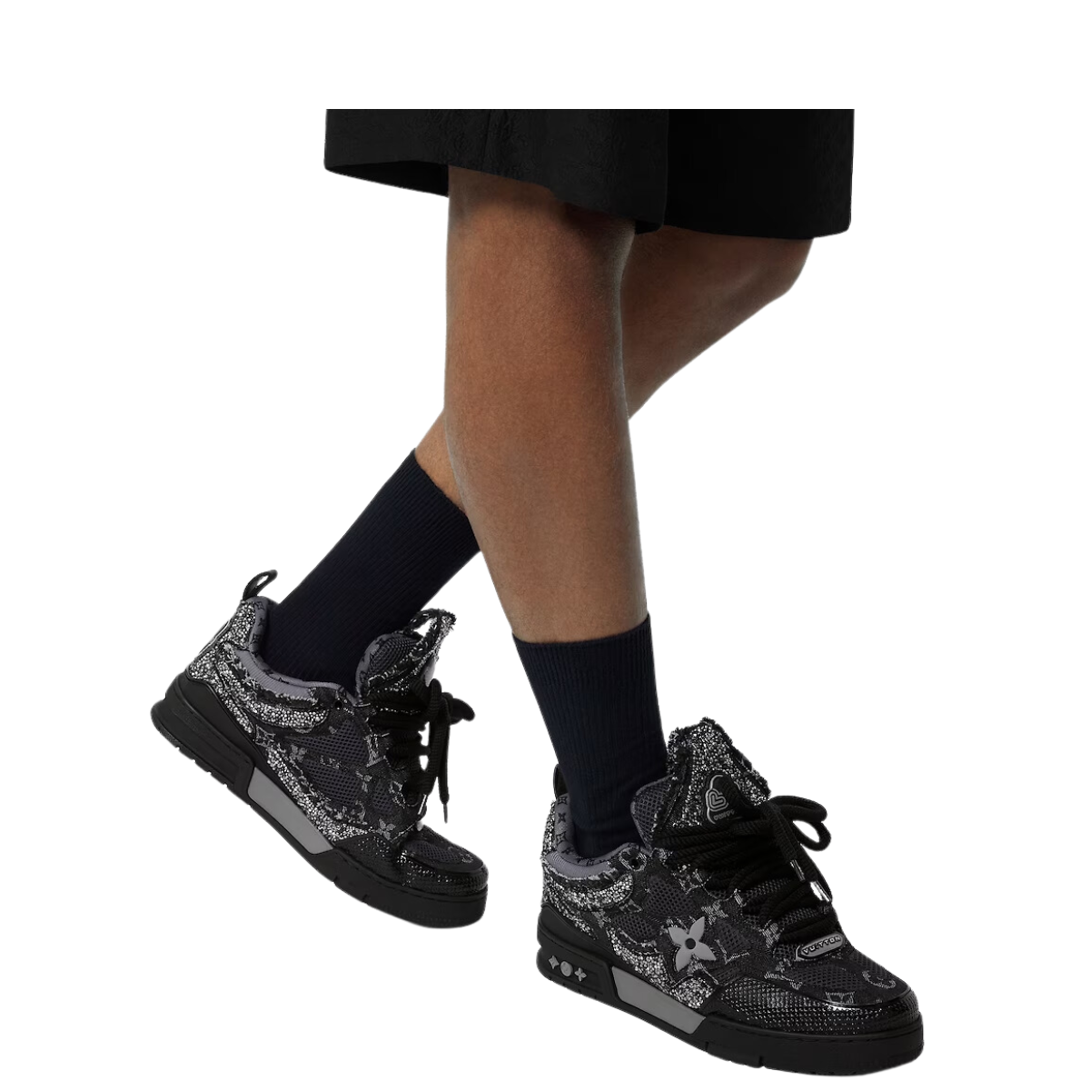 Tênis Louis Vuitton Skate Swarovski Preto Tam. 44 Br